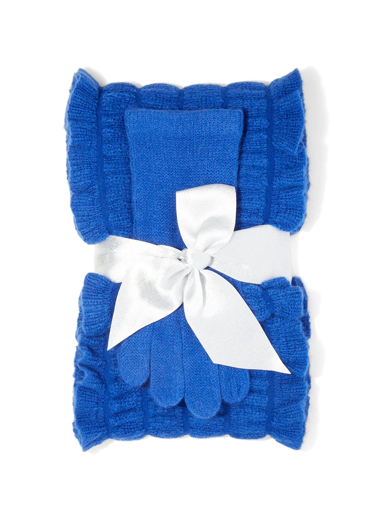 2-Piece Ruffle Scarf & Gloves Set