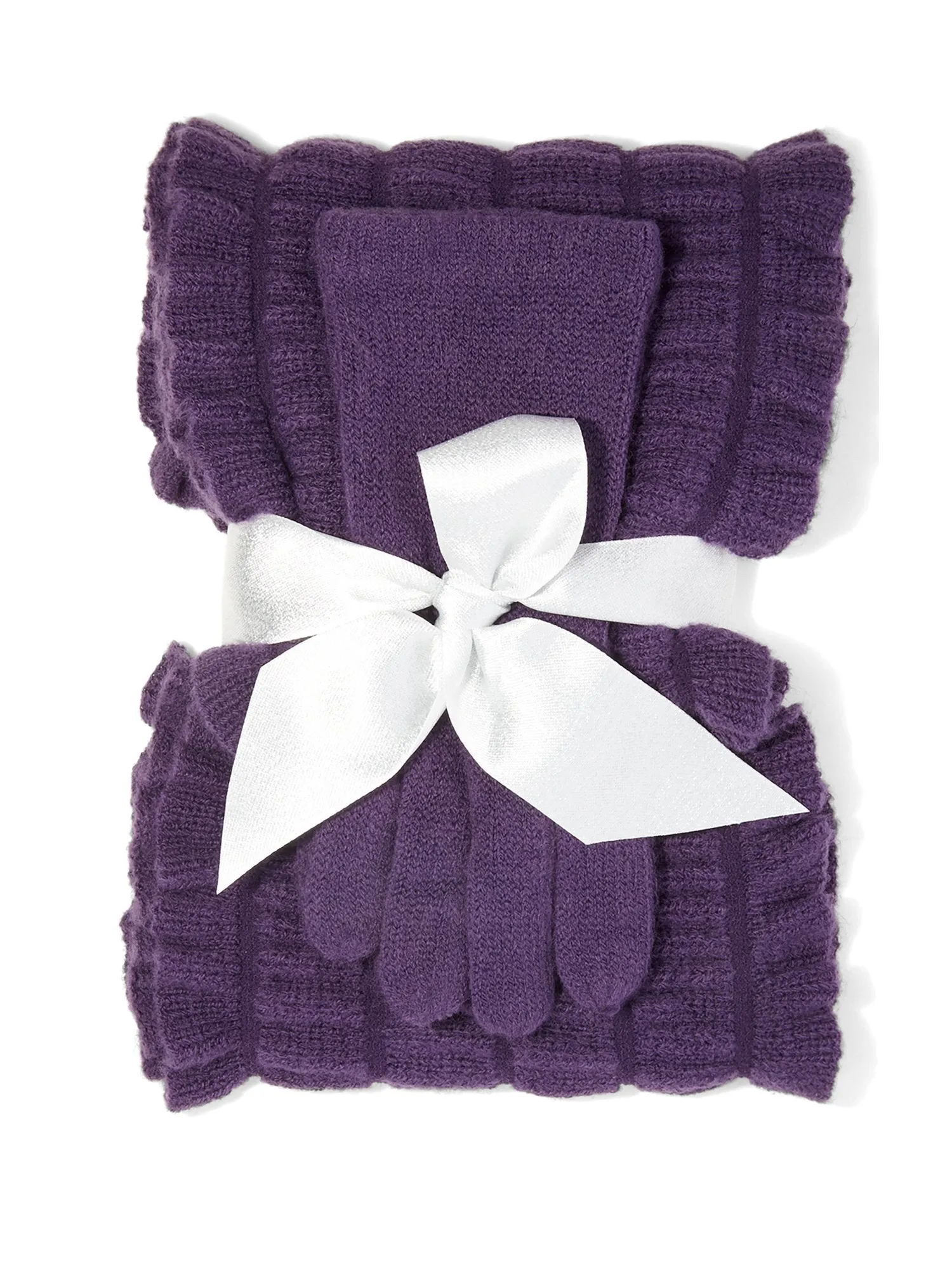 2-Piece Ruffle Scarf & Gloves Set