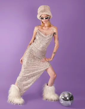 Asymmetric sequin dress