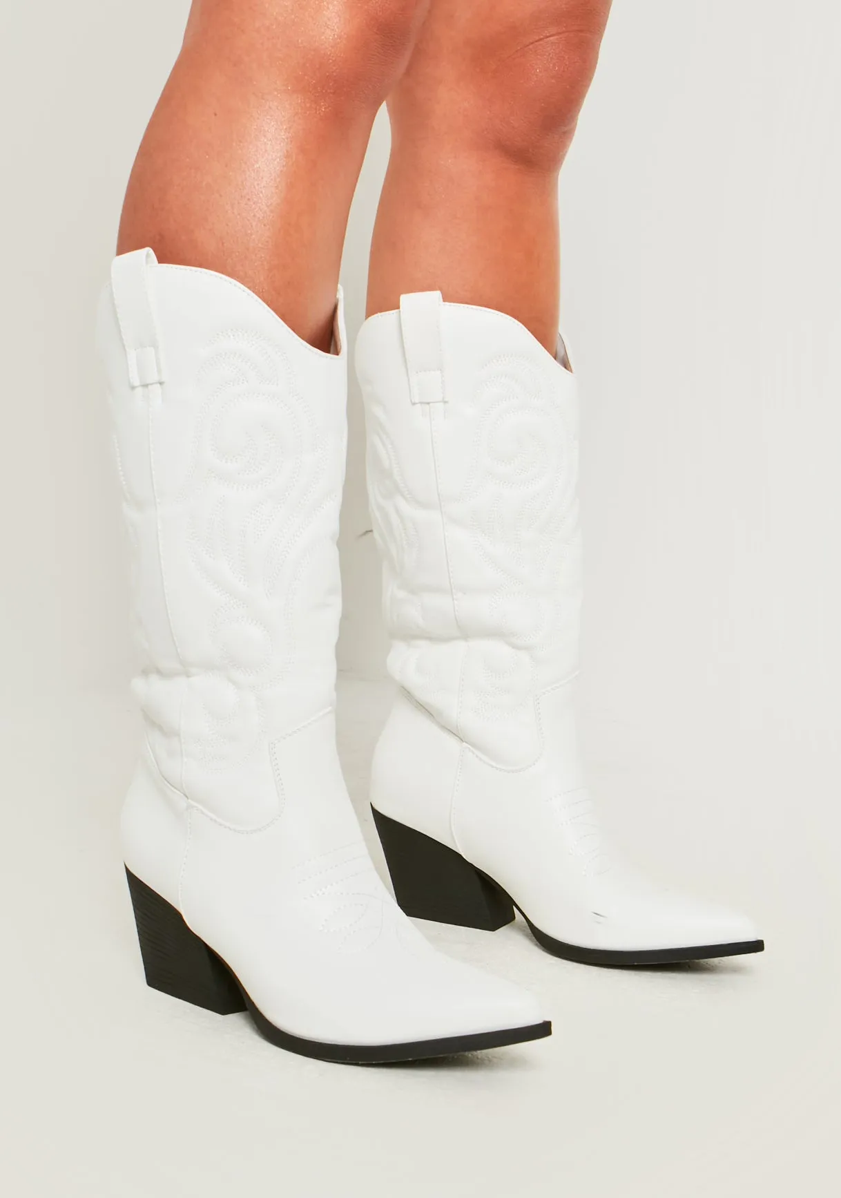 Carmella White Cowboy Boots