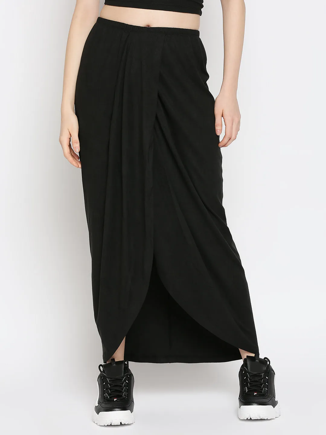 Disrupt Women Black Draped Skirt