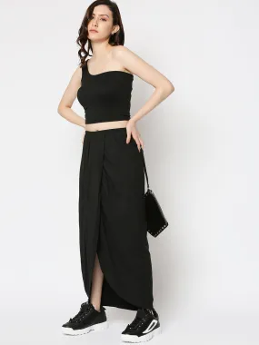 Disrupt Women Black Draped Skirt