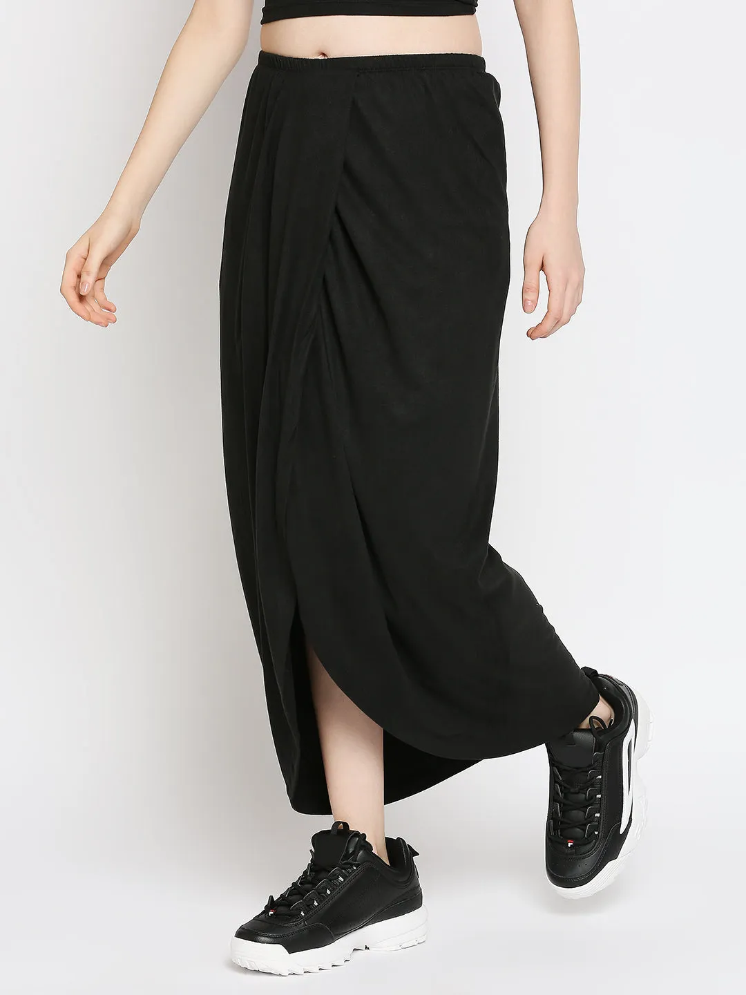 Disrupt Women Black Draped Skirt
