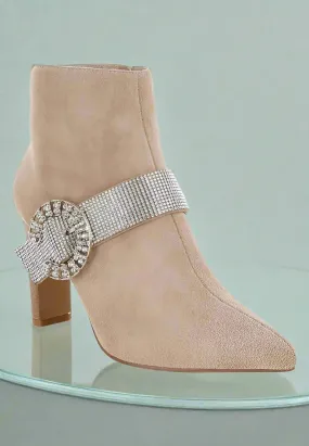 EM Rhinestones Strap Boots