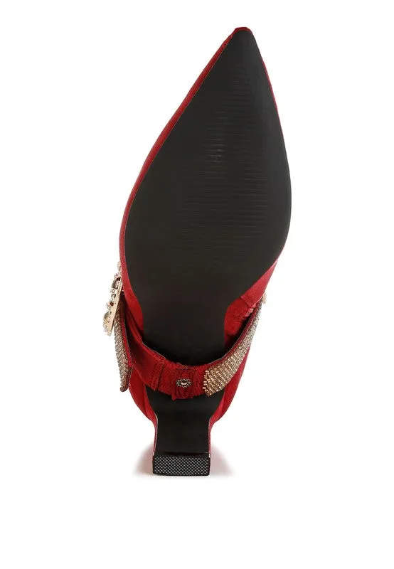 EM Rhinestones Strap Boots
