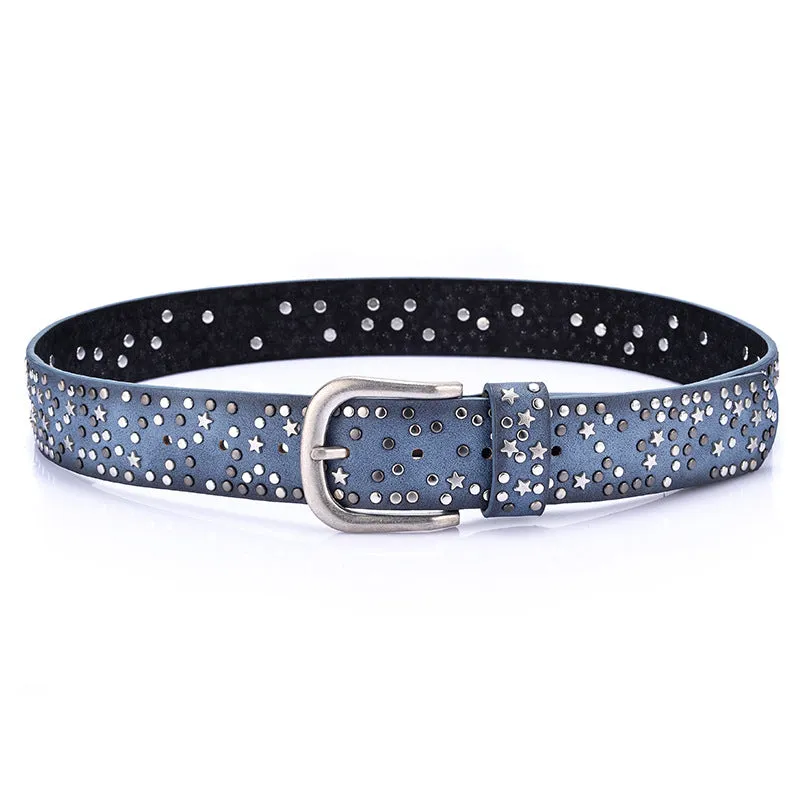 Fashion ladies riveted belt wide belt pants belt