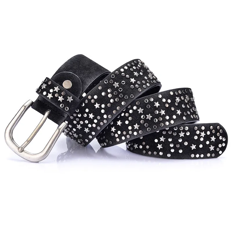 Fashion ladies riveted belt wide belt pants belt