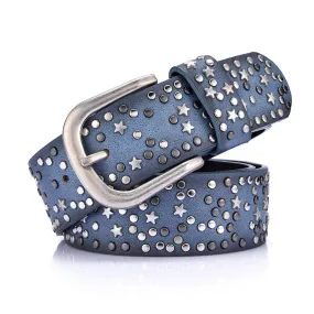 Fashion ladies riveted belt wide belt pants belt