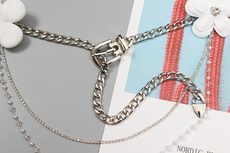 Fashion Women Rose Flower Belt Large Size Lengthened Waist Chain Premium Sense Accessories Silk Scarf Knotted Girdle
