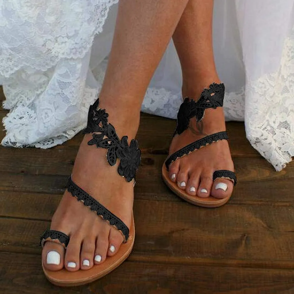 Flat Sandals for Women Dressy Summer Falt Gladiator Lace Beach Trendy Dressy Flat Sandals Fashion Sandals