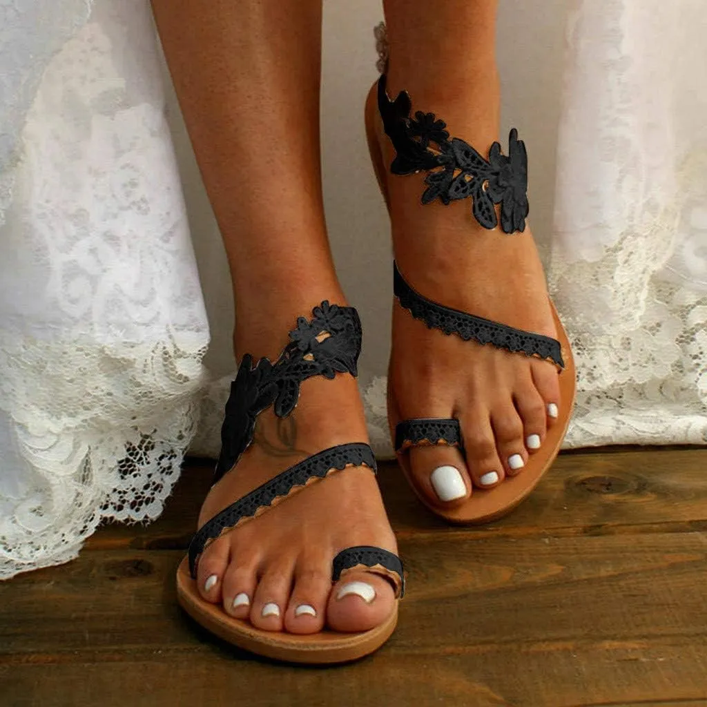 Flat Sandals for Women Dressy Summer Falt Gladiator Lace Beach Trendy Dressy Flat Sandals Fashion Sandals