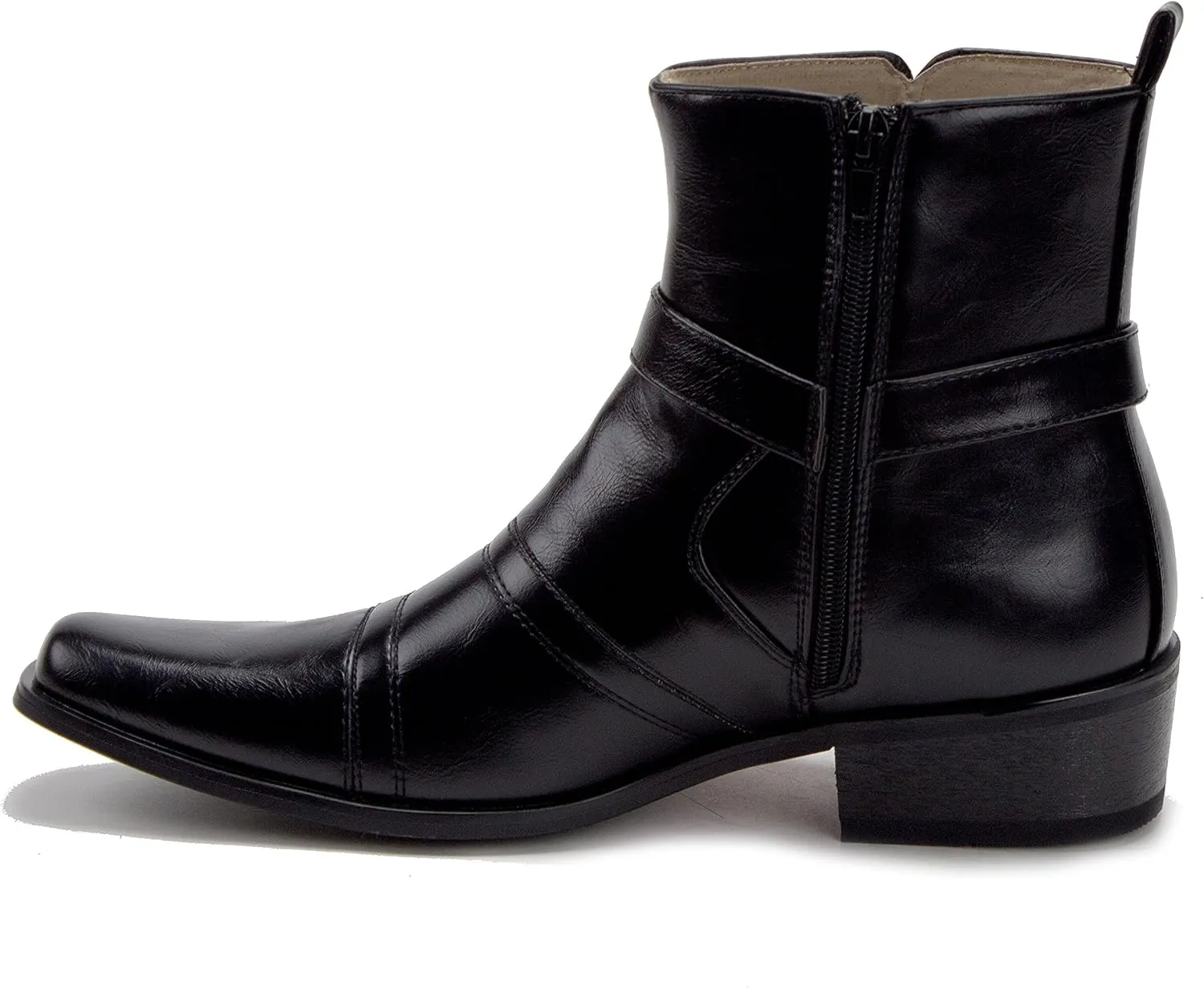 Jazam Men's Chelsea Boots Western Style Short Cowboy Botines de Vaquero para Hombre Ankle High, Riding Rodeo Casual Wear Durable Boots