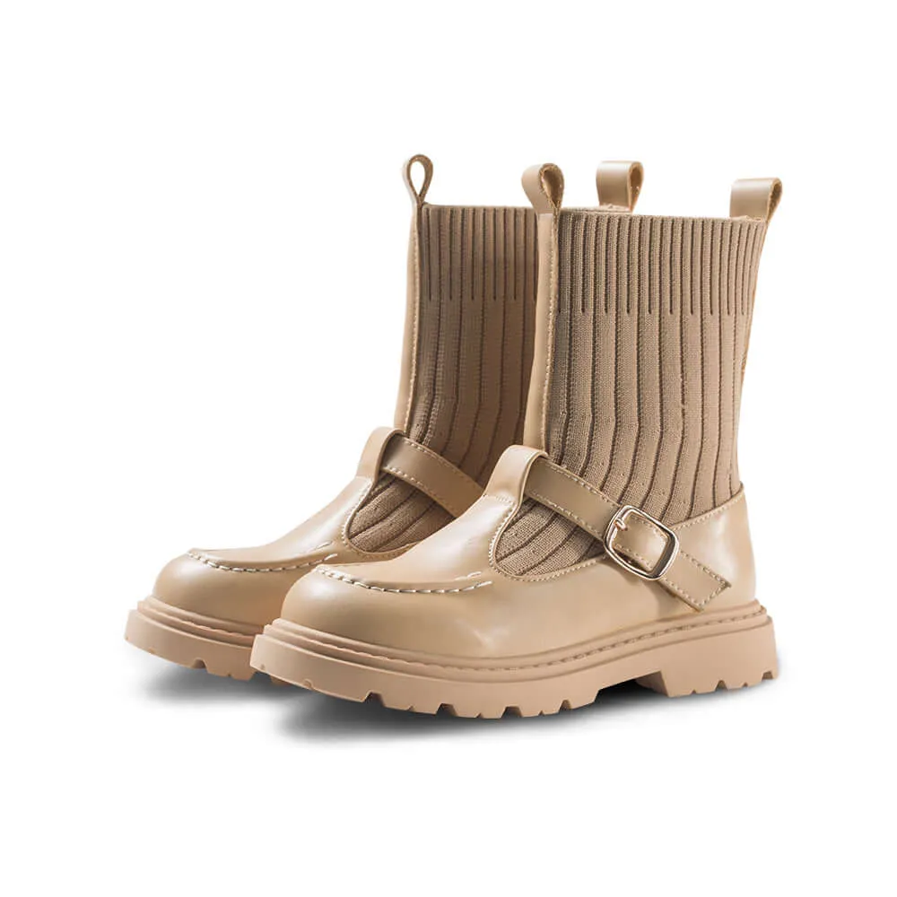 Knit Sock Heel Boots for Girls