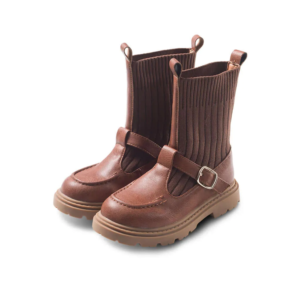 Knit Sock Heel Boots for Girls