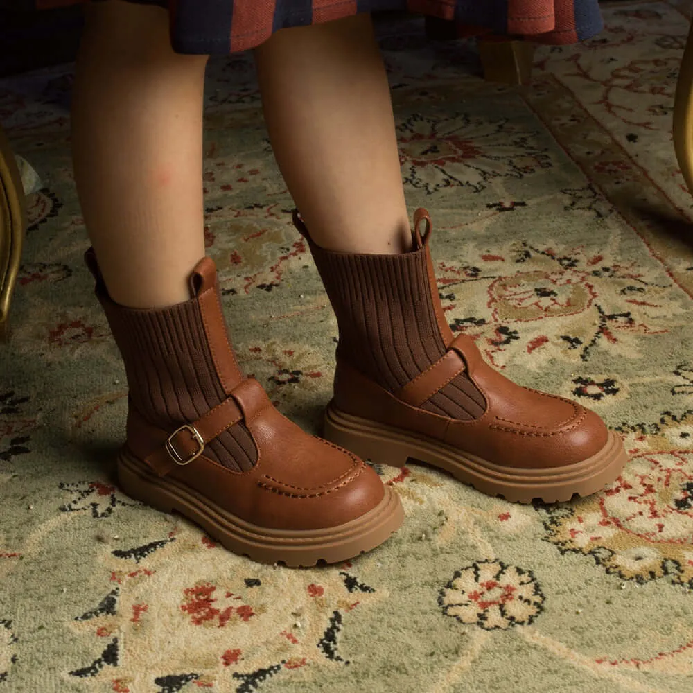 Knit Sock Heel Boots for Girls