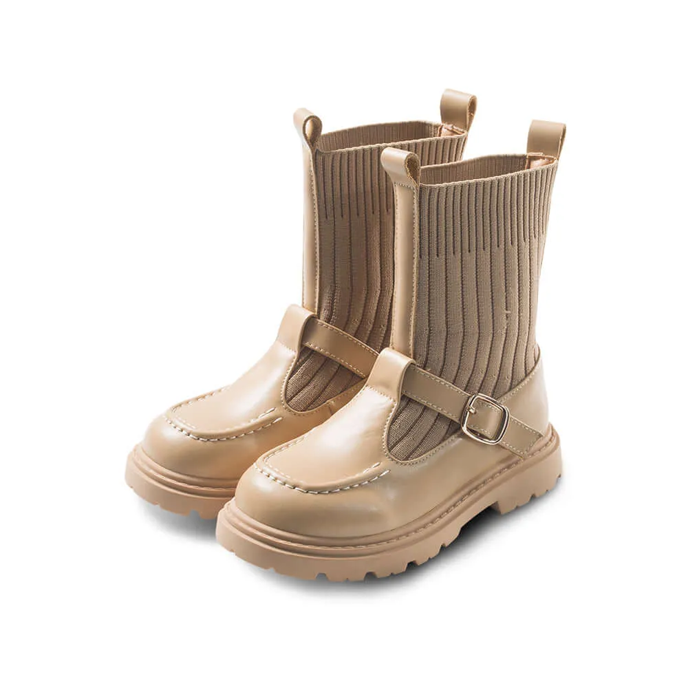 Knit Sock Heel Boots for Girls