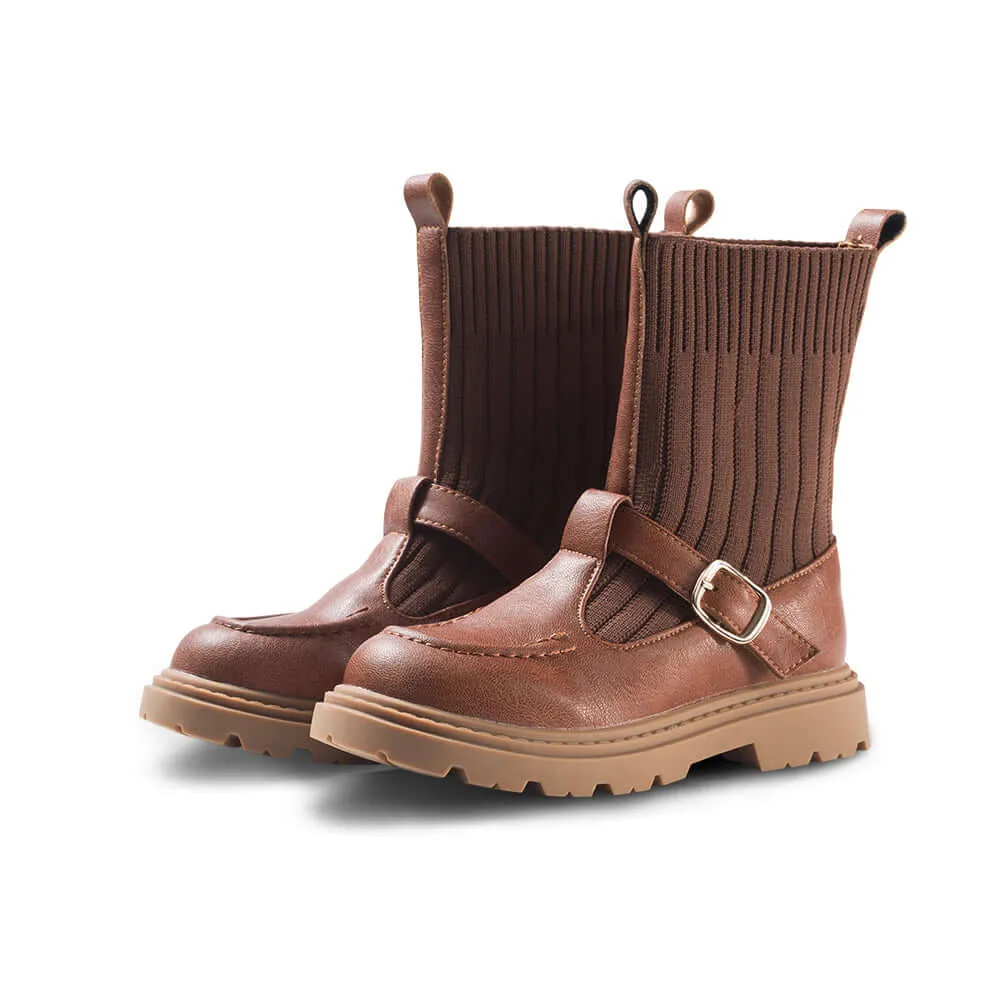 Knit Sock Heel Boots for Girls