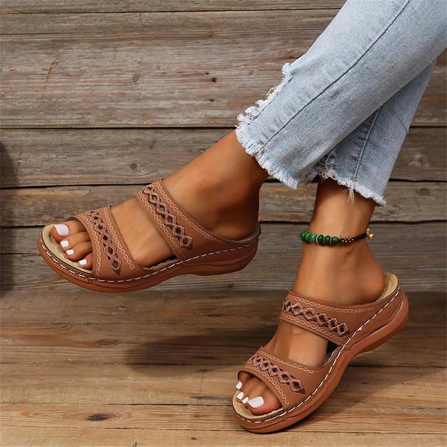 Ladmiple Summer Sandals For Women 2023 Trendy Dressy Orthotic Flip Flops Orthopedic Slippers Slides with Arch Support