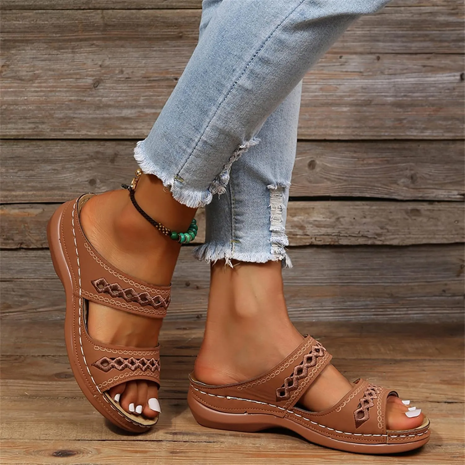 Ladmiple Summer Sandals For Women 2023 Trendy Dressy Orthotic Flip Flops Orthopedic Slippers Slides with Arch Support