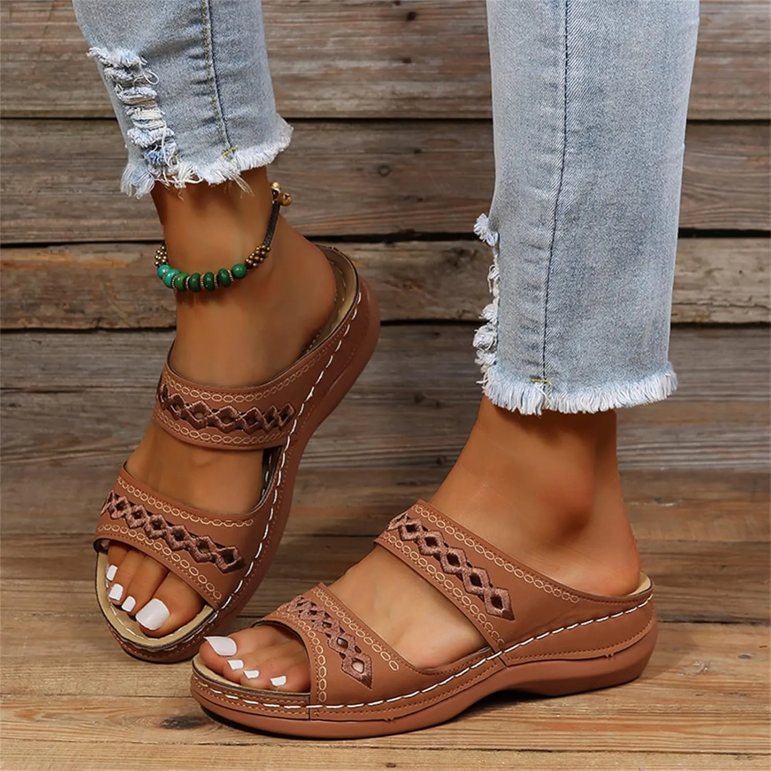 Ladmiple Summer Sandals For Women 2023 Trendy Dressy Orthotic Flip Flops Orthopedic Slippers Slides with Arch Support