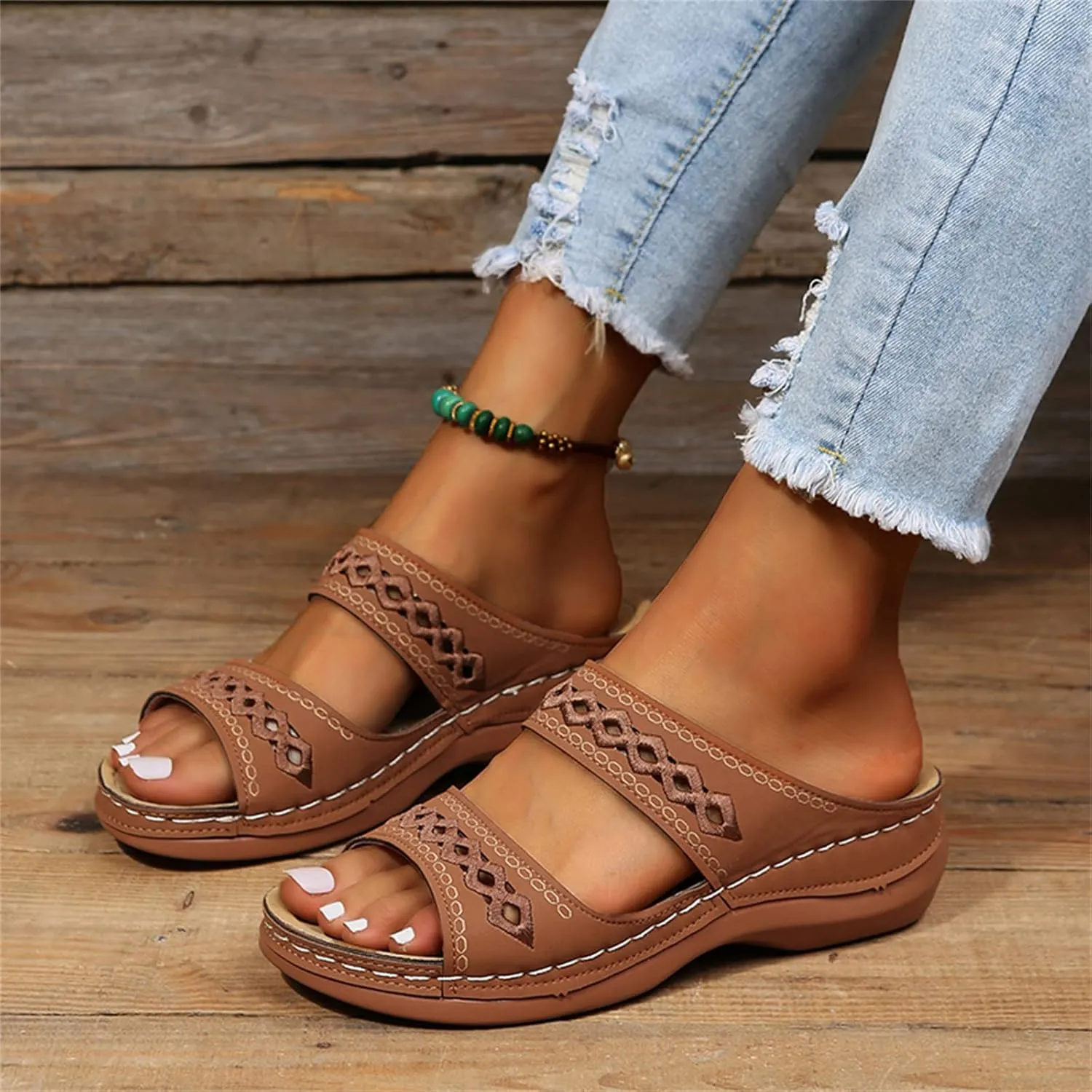 Ladmiple Summer Sandals For Women 2023 Trendy Dressy Orthotic Flip Flops Orthopedic Slippers Slides with Arch Support