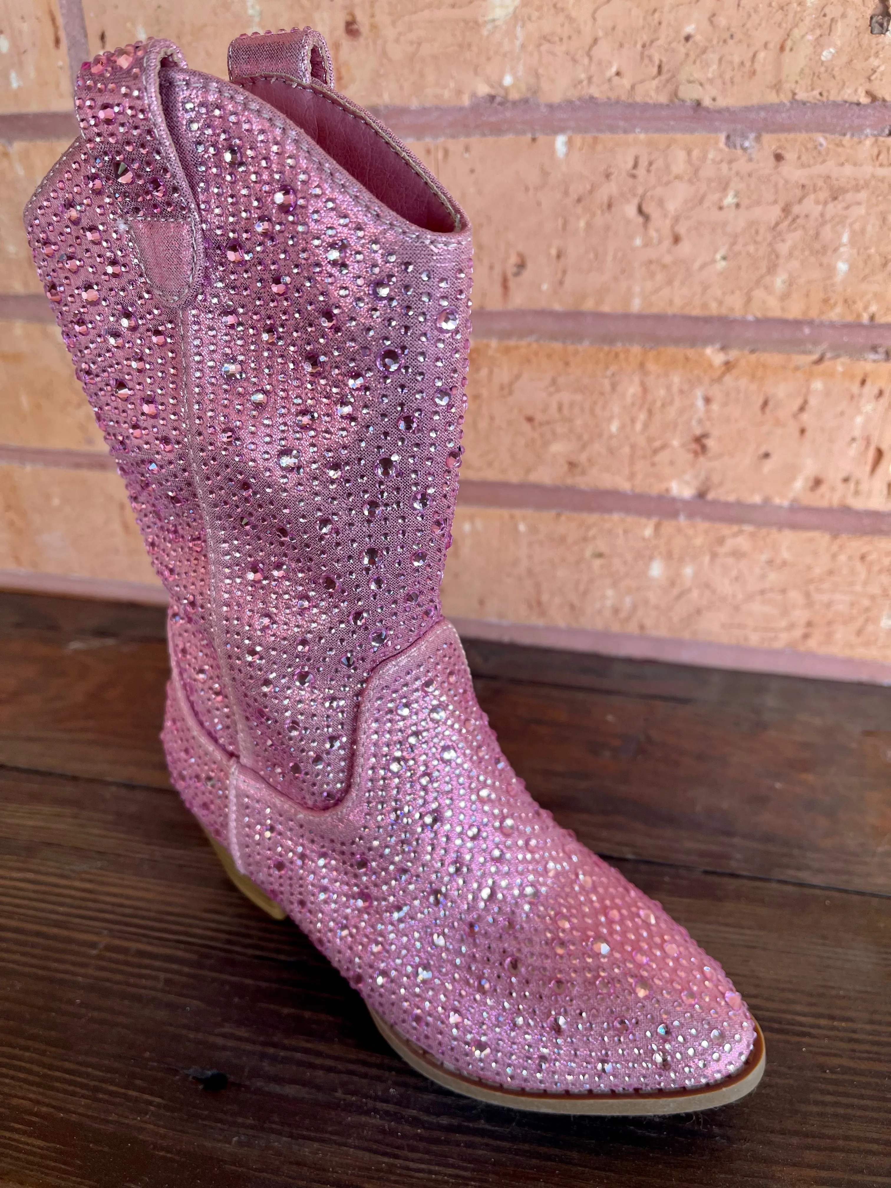 Light Pink Sparkle Western Boots
