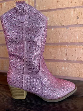 Light Pink Sparkle Western Boots