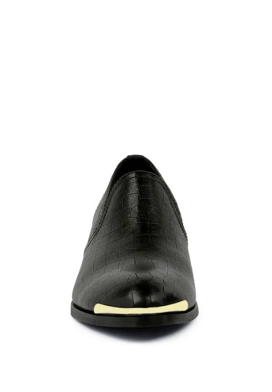 LILLIAM Metal Highlight Casual Leather Loafers