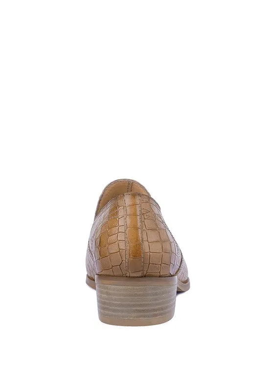 LILLIAM Metal Highlight Casual Leather Loafers