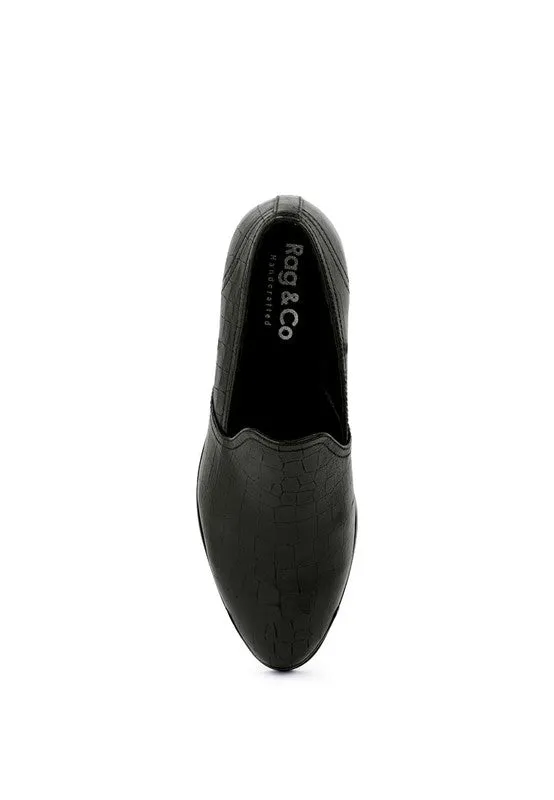 LILLIAM Metal Highlight Casual Leather Loafers