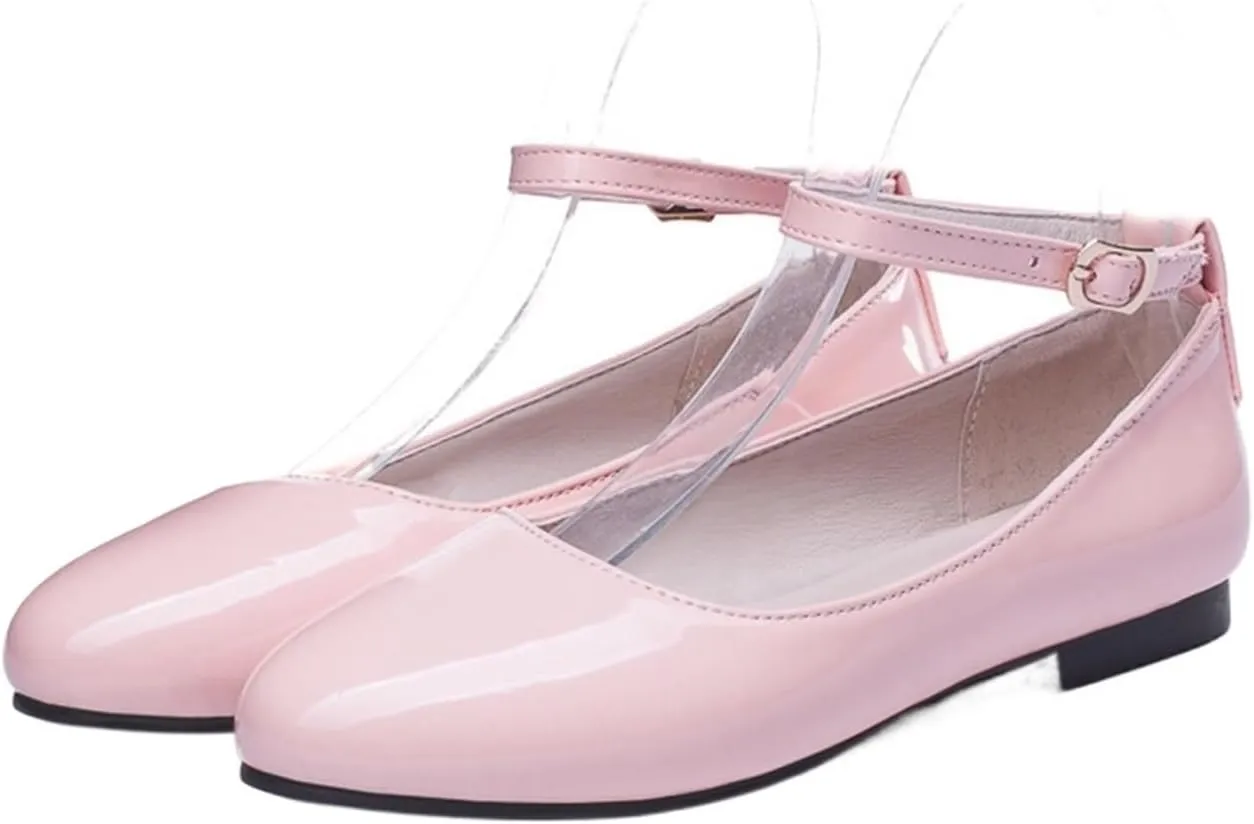 Loafers for Women Spring Women’s Casual Elegant Flat Shoes Stylish Loafers with Ankle Straps in Red, Pink, and White