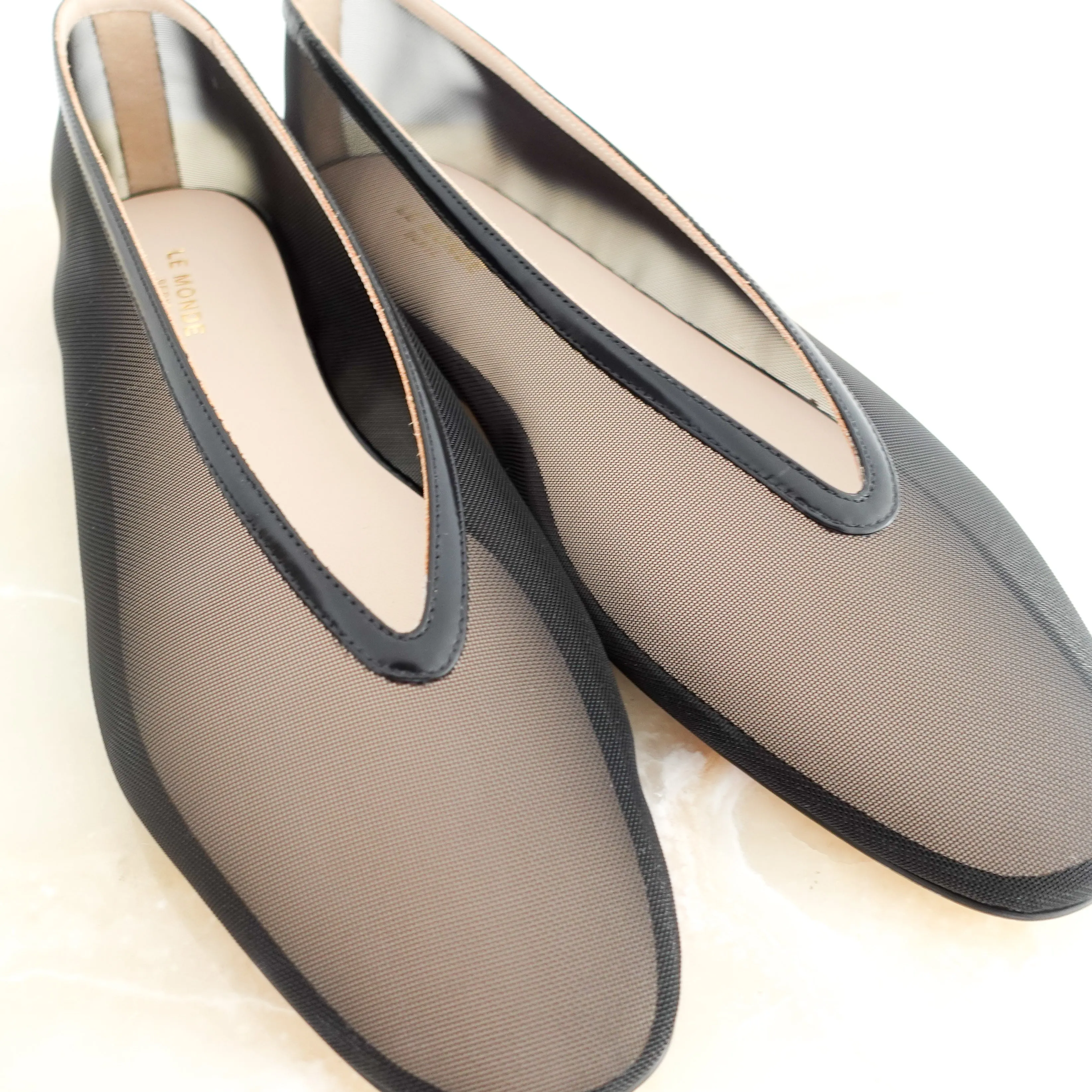 Luna mesh black ballet slipper RRP £365-final sale