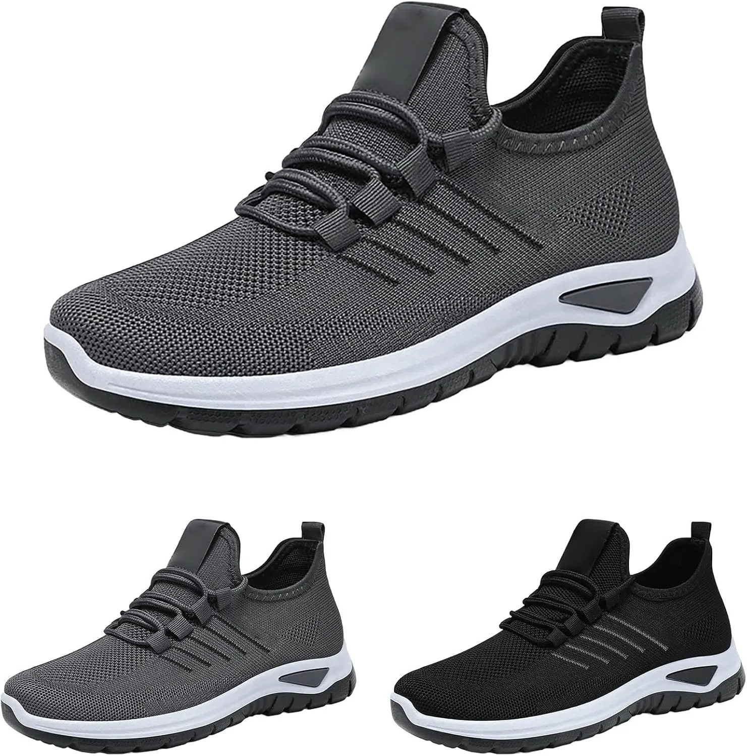 Men's Orthopedic Walking Shoes Solid Color Fashion Sneakers for Men 2025 Casual Mesh Summer Breathable Lightweight Closed Toe Lace up Casual Shoe