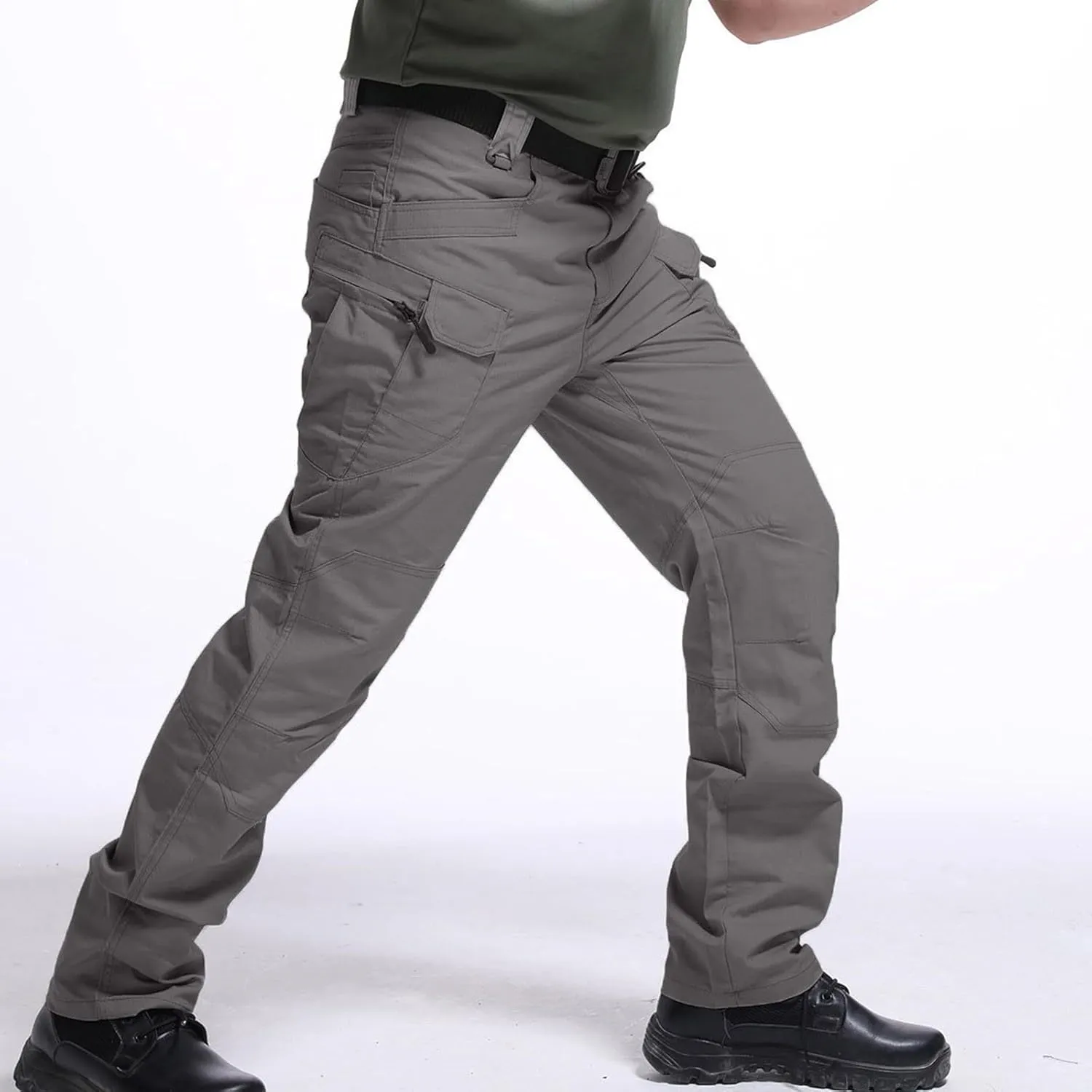 Men's Tactical Pants Water Resistant Relaxed Fit Hiking Work Pants Lightweight Rip Stop EDC Military Combat Trousers