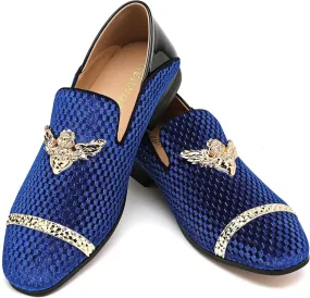 Men's Velvet Loafers Mens Shiny Slip-on Slippers, Classic Formal Wear Fashion Dress Loafer, Penny Party Wedding Dress Shoes for Men