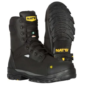 Nats Men's Safety Work Boots s626 CSA 8" Full Grain Leather Steel Toe and Cap, Waterproof, Oil Resistant, Durable, Anti-Slip | Sizes 7-13