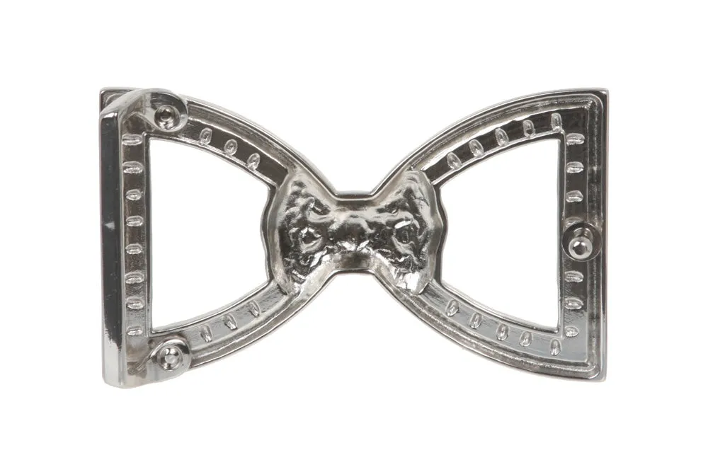 Perforated Bow Tie Rhinestone Belt Buckles