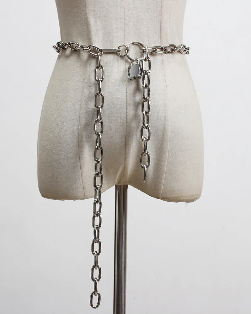Punk fashion stage metal female lock chain belt belt belt all-match clothes waist chain