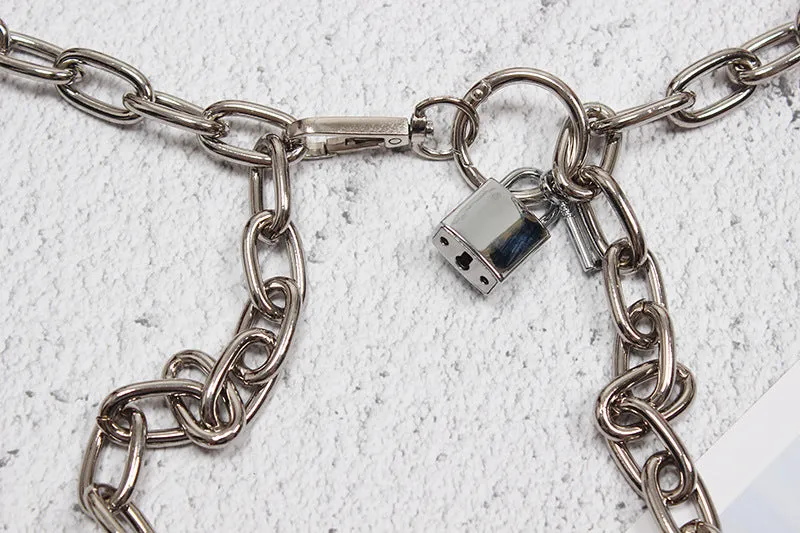 Punk fashion stage metal female lock chain belt belt belt all-match clothes waist chain