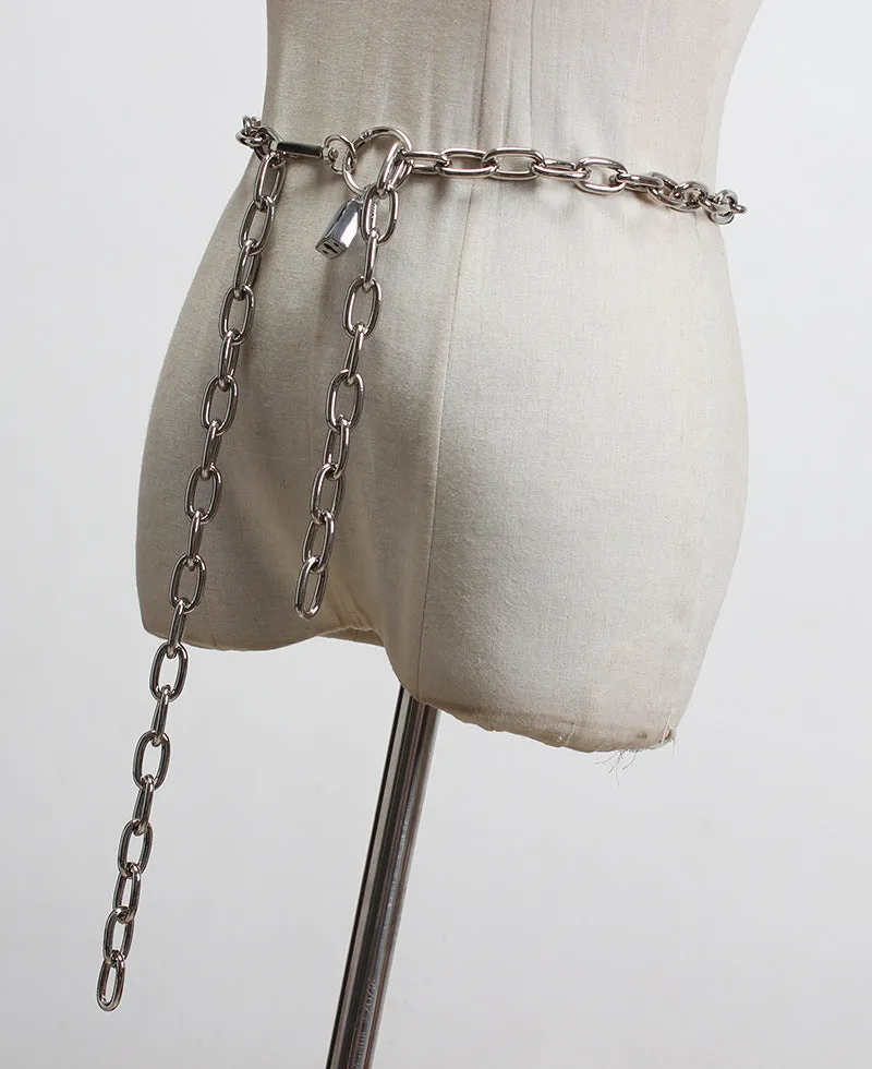 Punk fashion stage metal female lock chain belt belt belt all-match clothes waist chain
