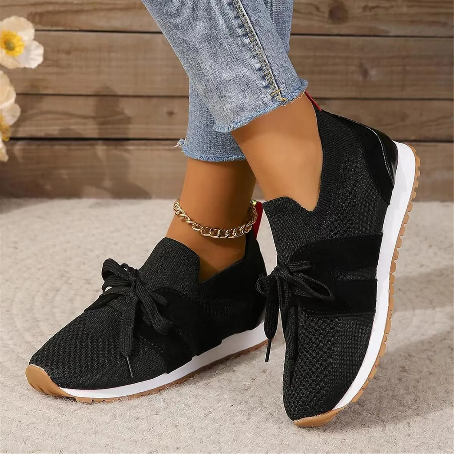 Running Shoes For Women Slip On Breathable Mesh Walking Shoes Fashion Sneakers Comfort Tennis Athletic Workout Shoes
