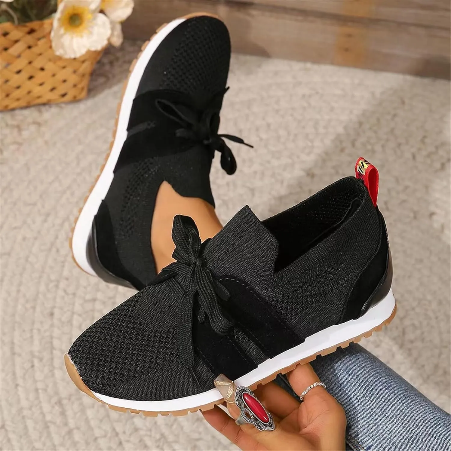 Running Shoes For Women Slip On Breathable Mesh Walking Shoes Fashion Sneakers Comfort Tennis Athletic Workout Shoes