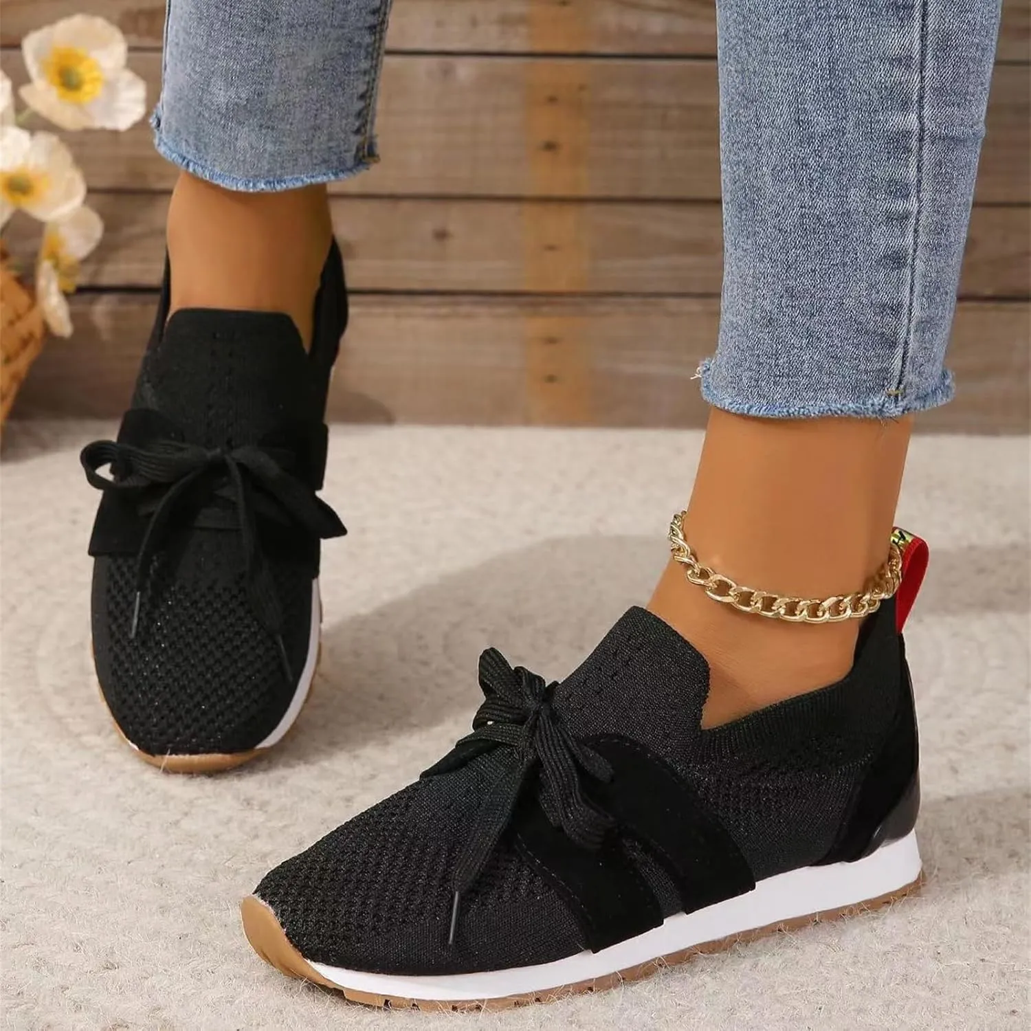 Running Shoes For Women Slip On Breathable Mesh Walking Shoes Fashion Sneakers Comfort Tennis Athletic Workout Shoes
