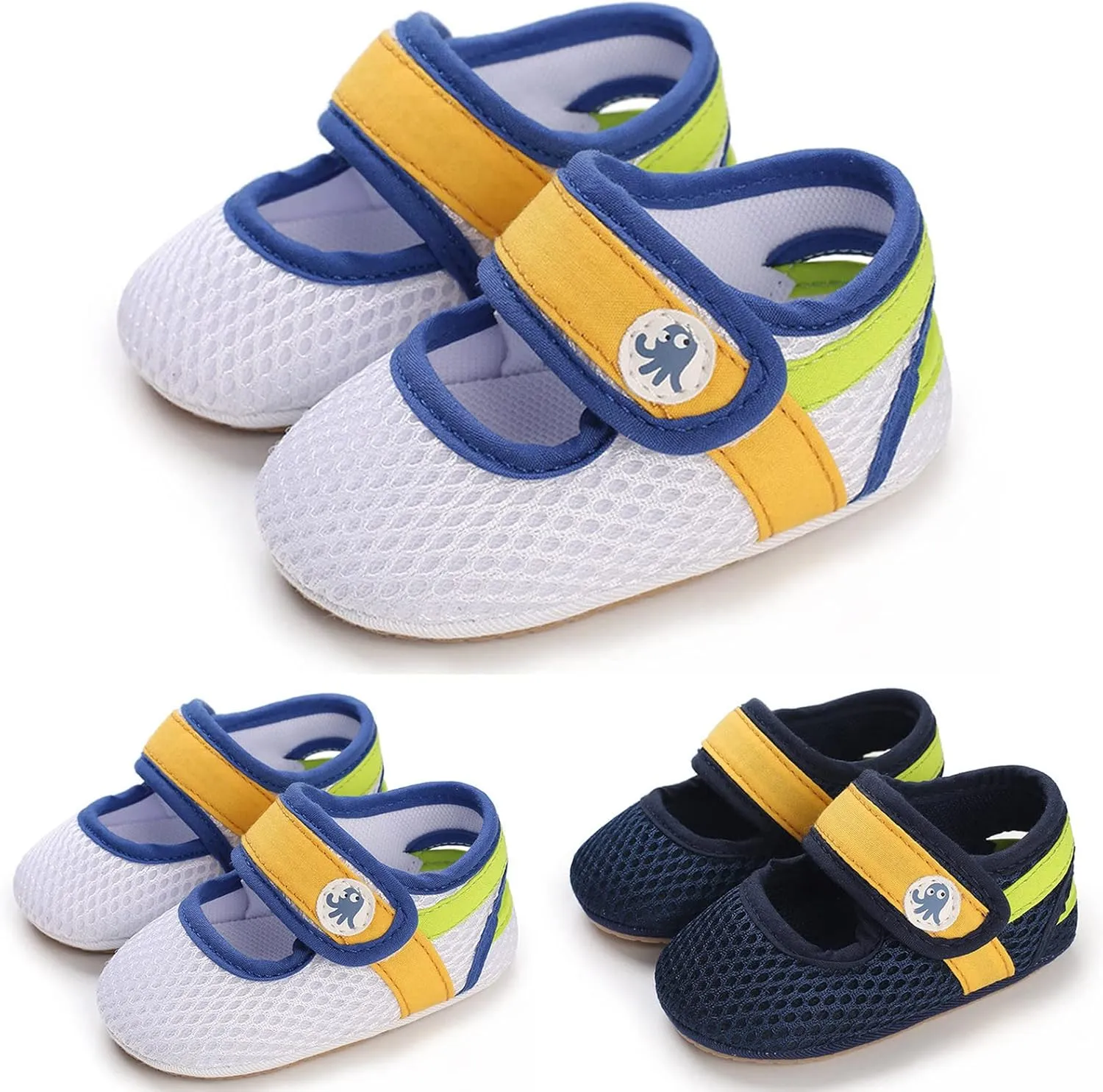 Summer Children Toddlers Boys and Girls Flat Floor Sports Mesh Breathable and Comfortable Hook Loop Glittery High Tops