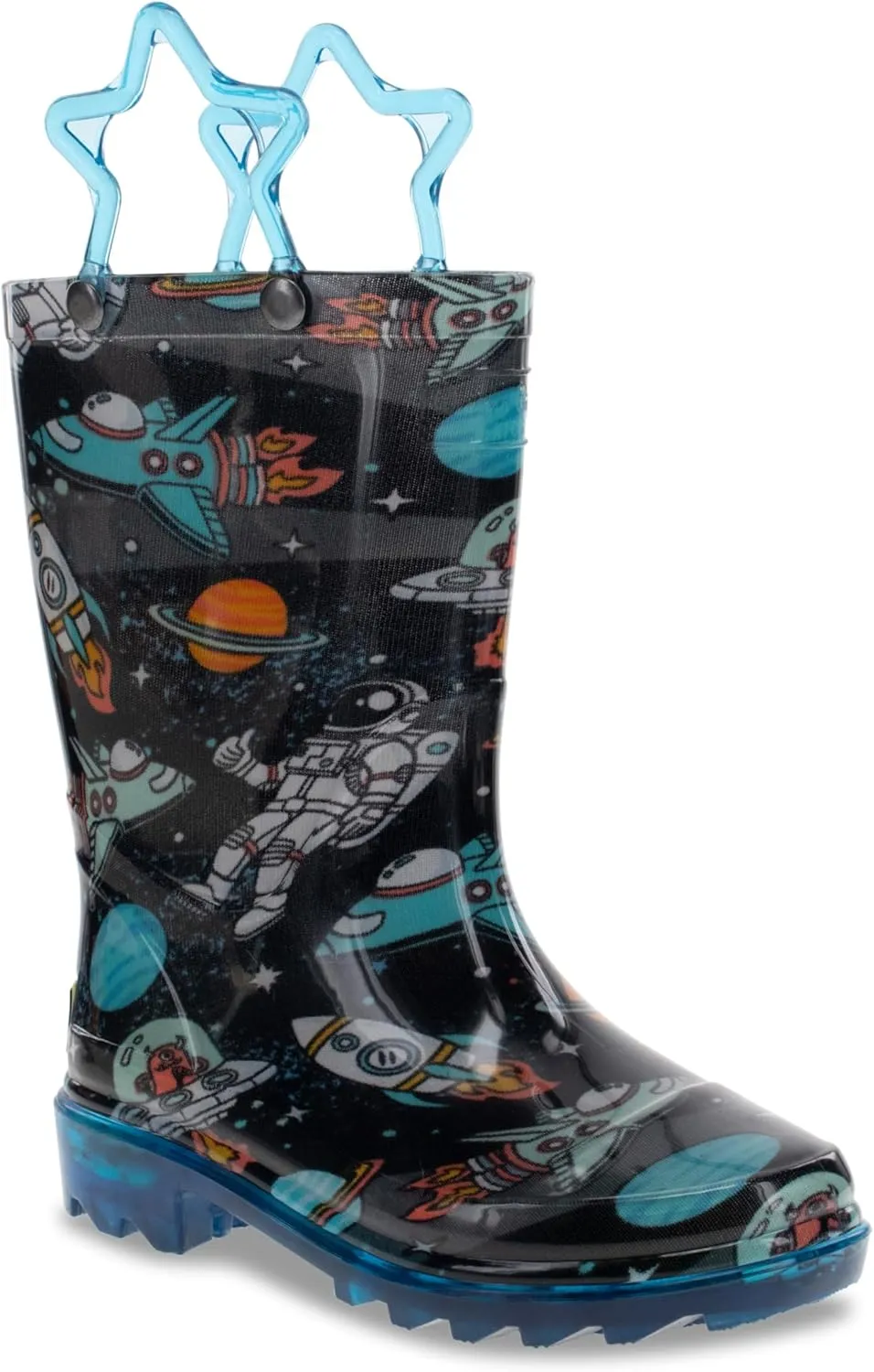 Western Chief Kids Mens Light-Up Waterproof Rain Boots (Toddler/Little Kid) Silly Space 5 Toddler Medium