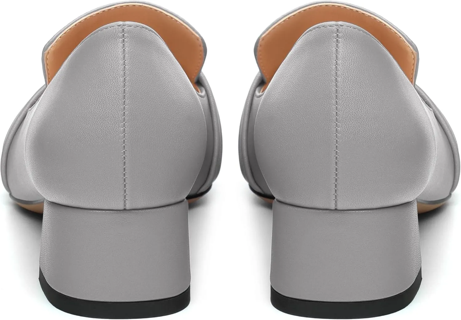 Women's Block Heel Loafers, Square Closed Toe Chunky Heel Pumps, Elegant Comfortable Casual Office Dress Shoes