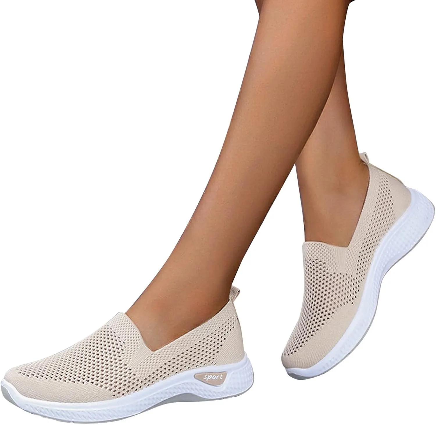 Women's Breathable Mesh Orthopedic Sneakers Casual Fashion Non-Slip Walking Shoes Comfortable Soft Sole Slip-on Loafers Tennis Shoes