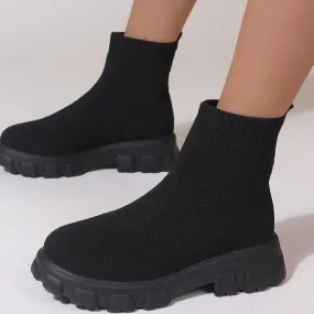 Women’s Fashion Ankle Sock Boots – Low Heel, Candy Colors