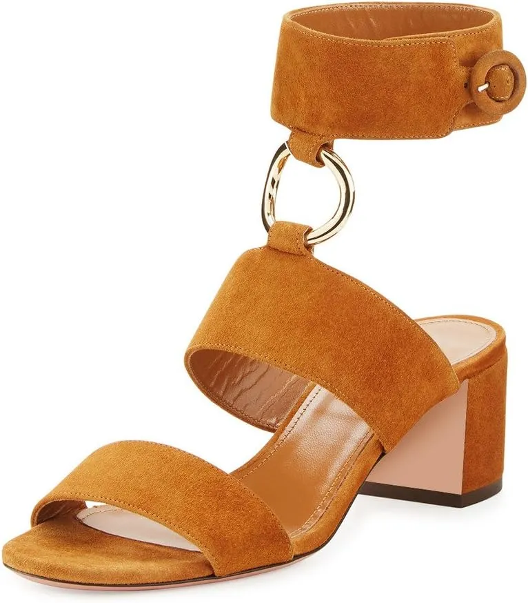 YDN Women Chic Block Heel Gladiators Strappy Ankle Strap Open Toe Sandals Dress Shoes